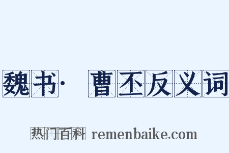 魏书·曹丕反义词是什么意思的图片